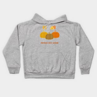 ITS Pumpkin Spice Season Autumn Plaid Pumpkins Kids Hoodie